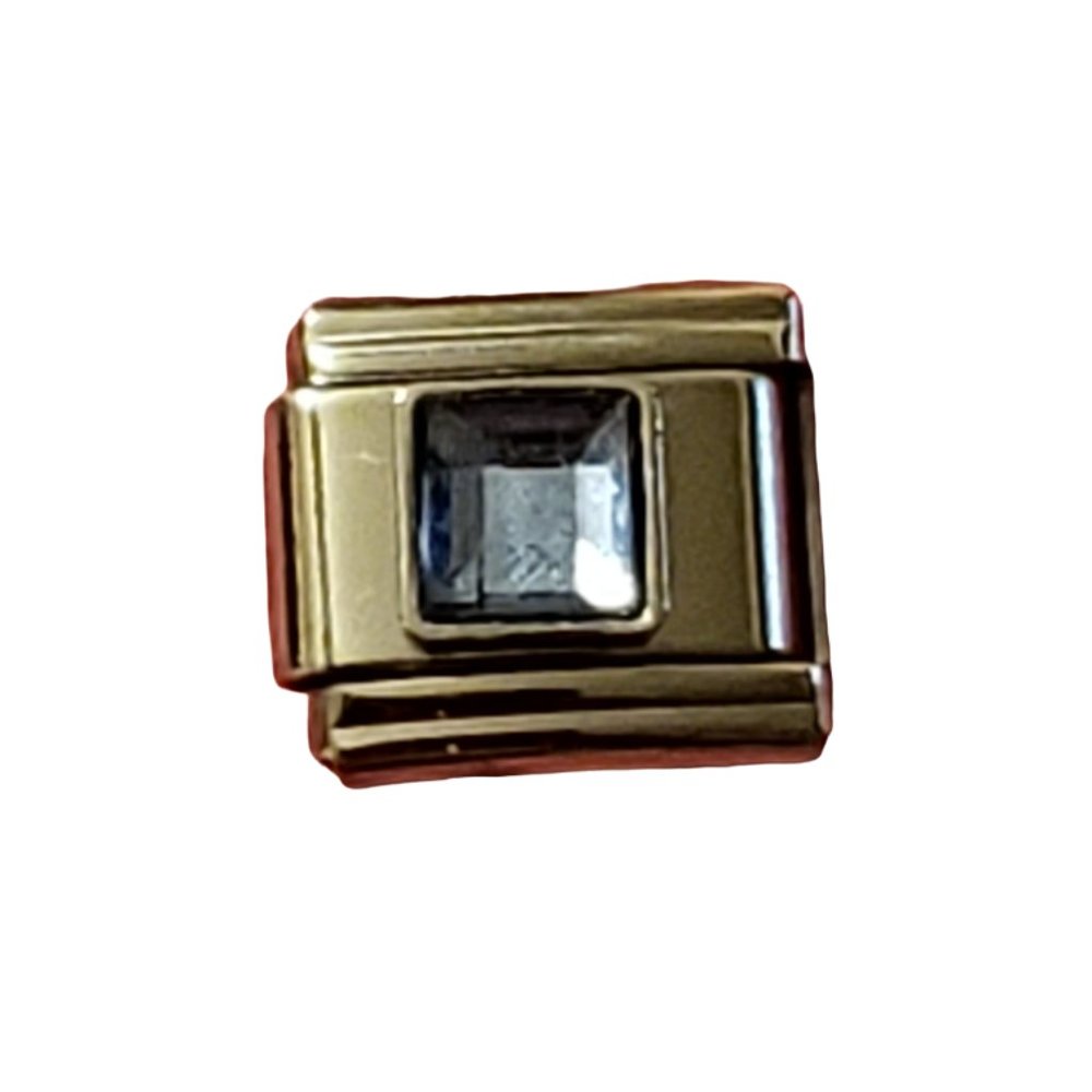 December Square 9mm charm for Italian Charm Bracelet, Unisex